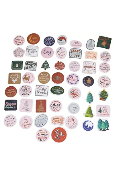 Dali Set stickere de Craciun, modele diferite, 50 piese, dimensiuni variate, mod 7, Multicolor