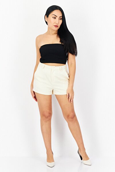 Don't Call Me Jennyfer Women Plain Basic Shorts, Cream