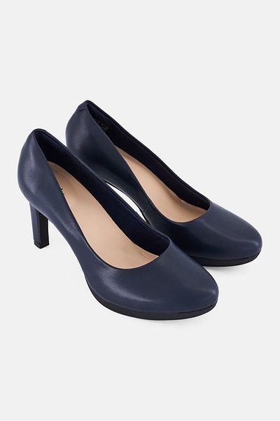 CLARKS Women Standard Ambyr Joy Slip On Casual Pumps, Navy