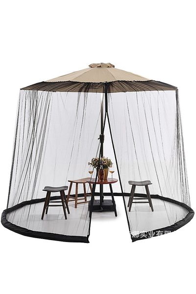Gaudi Plasă de țânțari și insecte pentru umbrelă de soare, înălțime 2,3 m, diametru 3 m, neagră