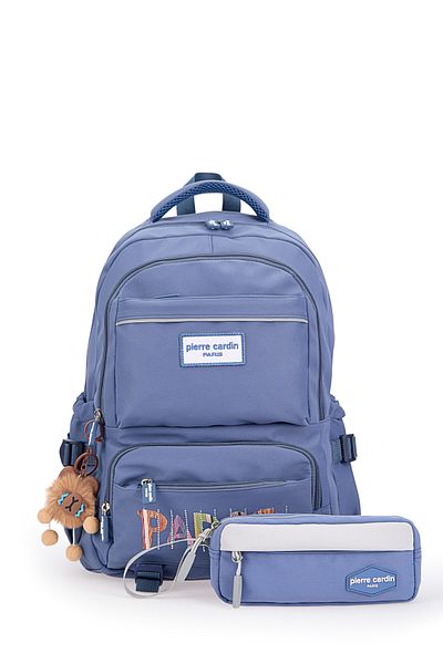 Pierre Cardin Set of 2 School Bags for Girls, Multi-Compartment Backpack, School Bag and Pen Holder 07Pc344