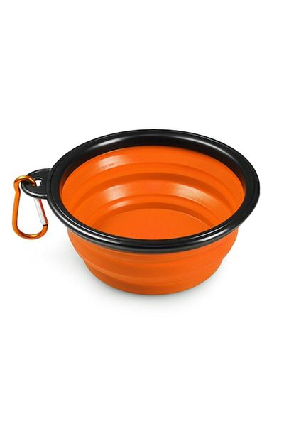 dalip Silicone Bowl for Dogs and Cats, Foldable, 300ml Capacity, 13cm Diameter, Orange