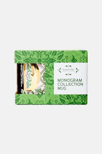 NANETTE LEPORE Vintage Mug With Gold Initial D 450ml, Multicolor