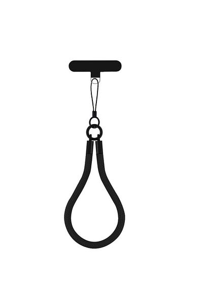 Dali Șnur telefon, curea de mână, 19,4 cm, metal și material textil, negru