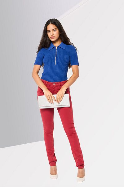 Harmont & Blaine Women Regular Fit Brand Logo Skinny Pants, Rust