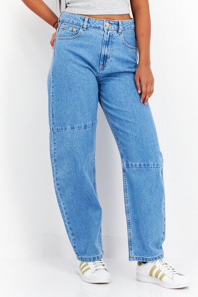 Don't Call Me Jennyfer Women Balloon Fit High Waist Non-Stretchable Denim, Blue