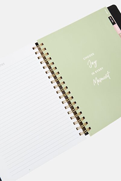 Tahari Spiral Bound Journal 12 Month Planner 2025-2026, Black