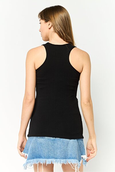 Diesel Women Distressed Sleeveless Tank Top, Black