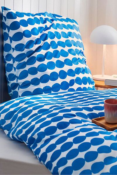 Tchibo King Polka Dots Print Duvet Set 135 x 200 Cm, Blue/White