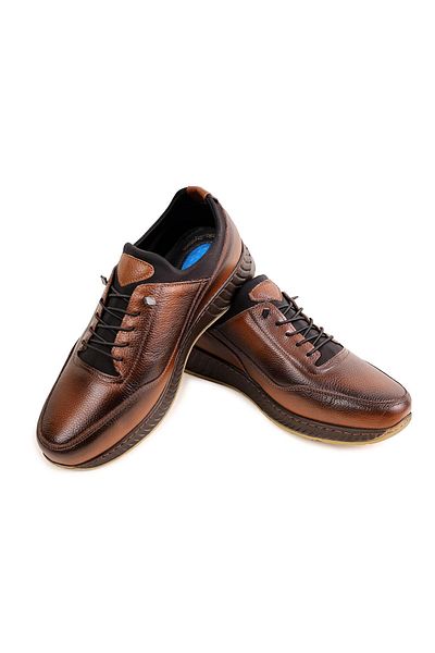 NUA Gnc204 Brown Genuine Leather Orthopedic Men's Shoes