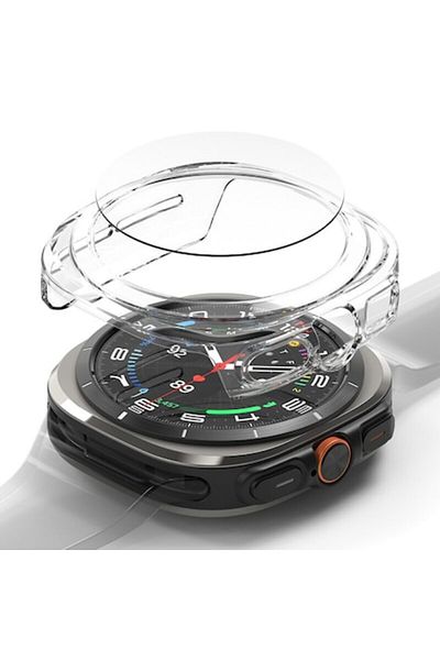 Dali Carcasă de ceas compatibilă cu Samsung Galaxy Watch Ultra 47mm, subțire și sticlă securizată, TPU, transparentă
