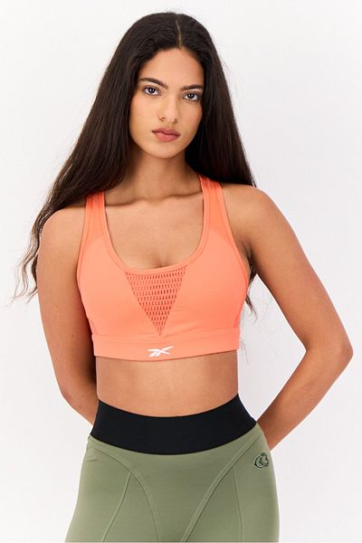 Reebok Women Sportswear Fit Lightly Padded Outdoor Sports Bra, Coral
