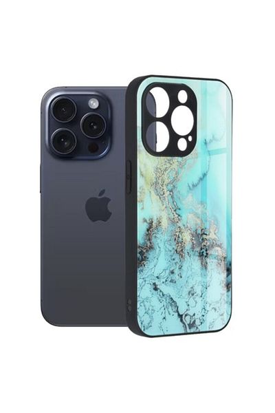 Dali Protective Case Compatible with Apple iPhone 15 Pro, Glaze Series, TPU, Blue Ocean, Multicolor
