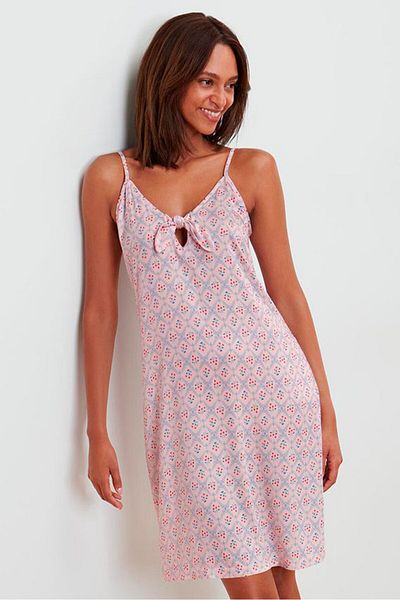 Tchibo Women Allover Print Night Dress, Lilac Combo