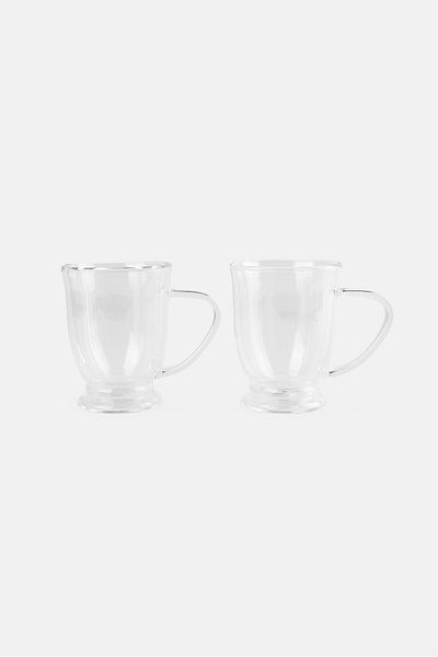 Fissman 2 Pieces Plain Glass Mug 270 ml, Transparent
