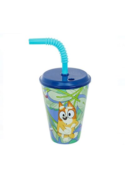Dali Pahar de plastic cu pai detașabil, 430 ml, albastru, multicolor