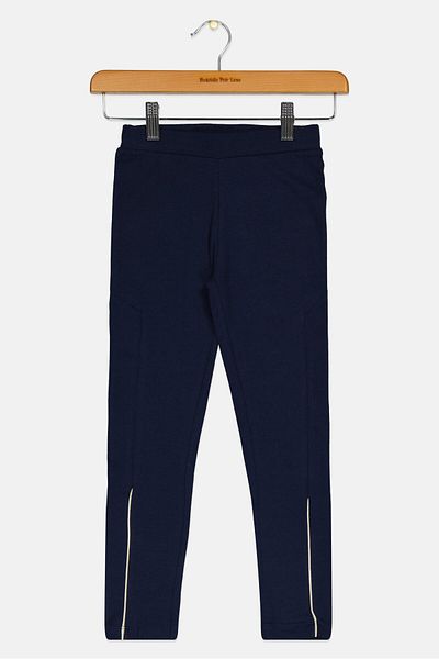 Overkids Kids Girl Textured Leggings, Navy