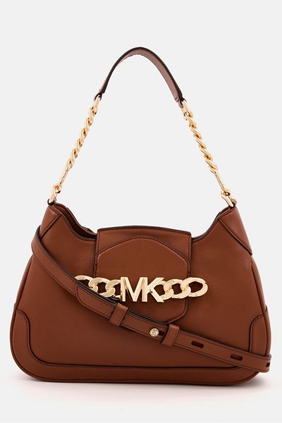 Michael Kors Women Brand Logo Leather Shoulder Bag 31 L x 19 H x 6 W cm, Brown