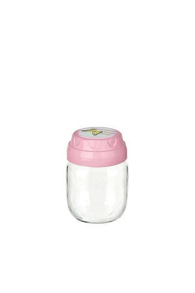 PRATİKOBA Vintage Decorative Patterned Glass Jar 425ml - 14.3 Oz