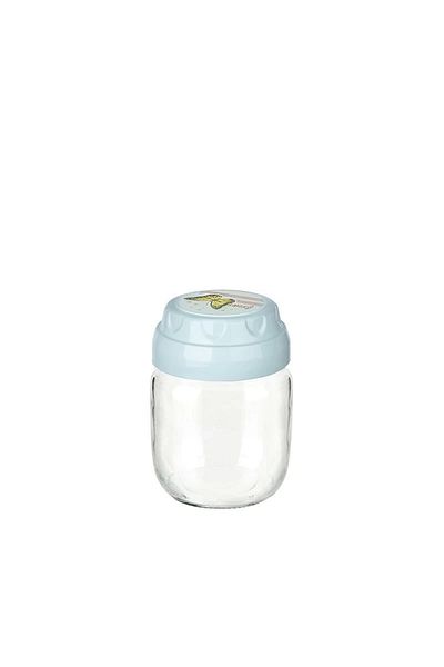 PRATİKOBA Vintage Decorative Patterned Glass Jar 425ml - 14.3 Oz