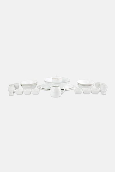 Maser 24 Pieces Professional Dining Accessories Set, White