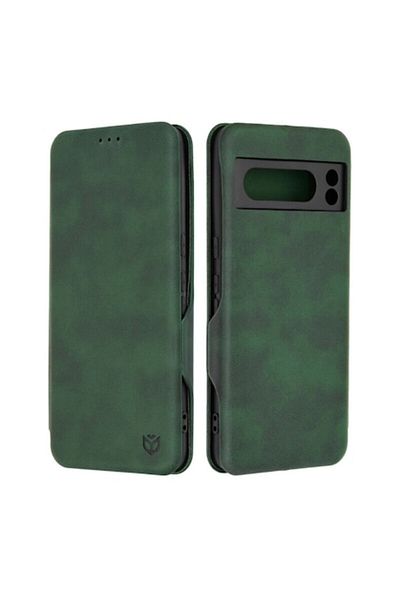 Dali Flip Cover Case Compatible with Google Pixel 8 Pro, Safe Wallet Plus, Dark Green