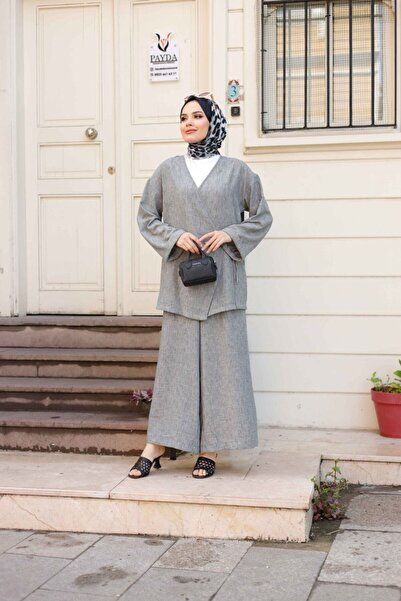 VALENS BOUTİQUE Side-Tied Kimono Trouser Set Lavin