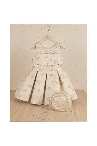 Pamina Elegant Dress for Girls with Floral Embroidery and Bag–Pamina Kids