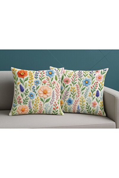 Sheri Home Kır Çiçek Desen 2'Li Kırlent Özel Seri 5Denizli88656558
