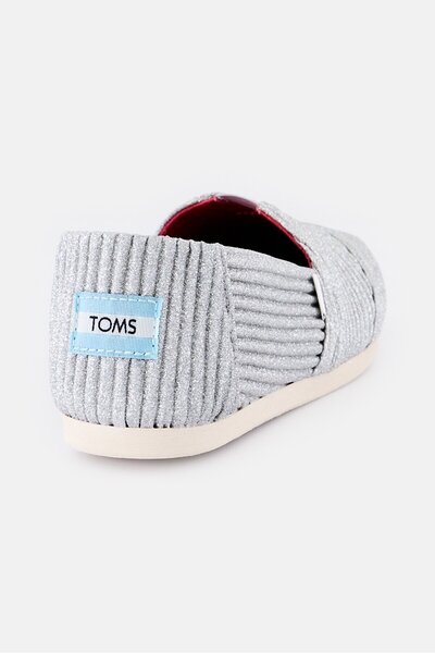 Toms Women Alpargata Metallic Slip On Casual Shoes, Silver