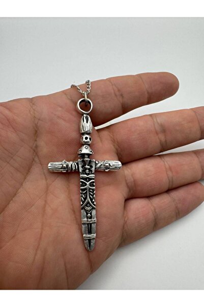 Yuchicly Gotik Stil Haç ve Kılıç işaretli kadın erkek Metal Kolye – Zamansız