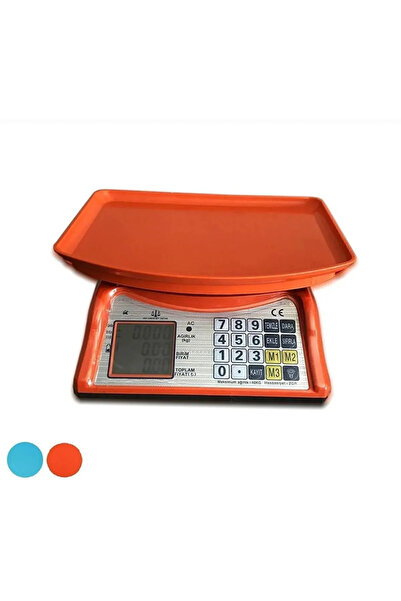 SUPER JVS Renkli Elektronik Dijital Manav Market Kasap Pazarcı Mutfak Terazisi 40 Kg Kapasiteli Kefeli