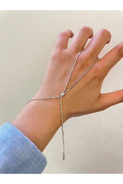 MyladyAccessoriess حجر واحد وتفاصيل سلسلة مطحونة شاهميران