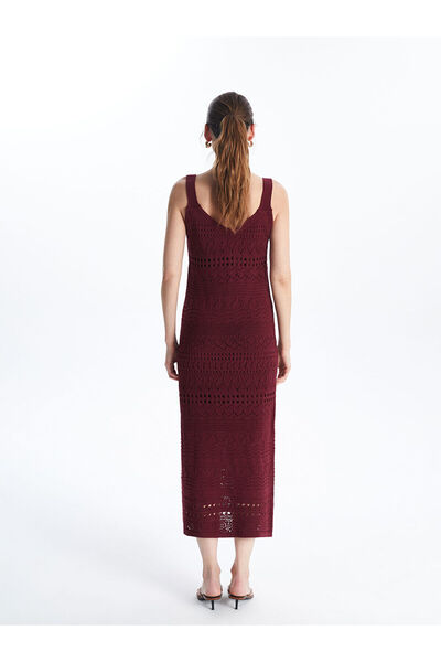 LC Waikiki V Yaka Ajurlu Kadın Triko Elbise