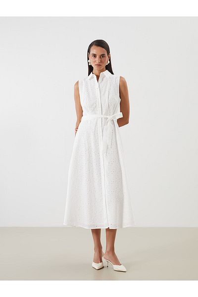 LC Waikiki Rochie cămașă ajurata