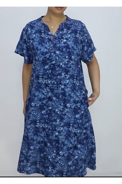 AKŞEN GİYİM Rochie de damă, mărime mare, 100% bumbac, viscoză, cu mânecă scurtă, până la genunchi