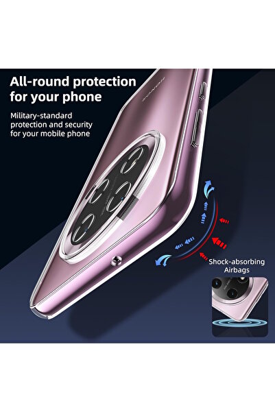 m.tk moveteck Case for Honor Magic 7 Lite Case Soft Transparent Silicone Colorless Cover with Camera Protrusion Protection