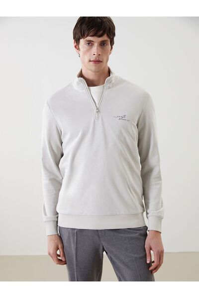 LC Waikiki Southblue beige Mock Neck men's sweatshirt