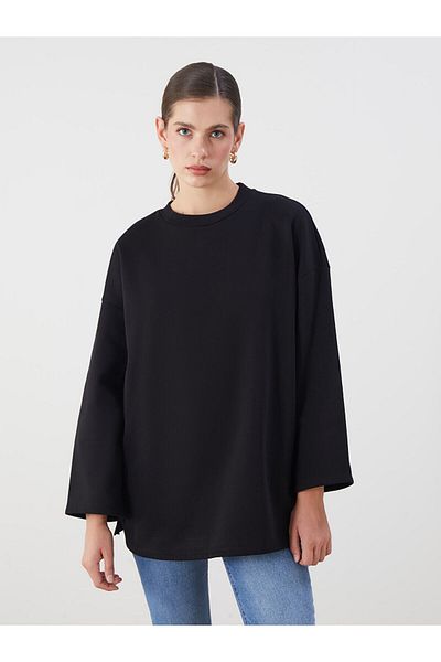 LC Waikiki Crew Neck Oversize Women's Thick Sweatshirt Tunic