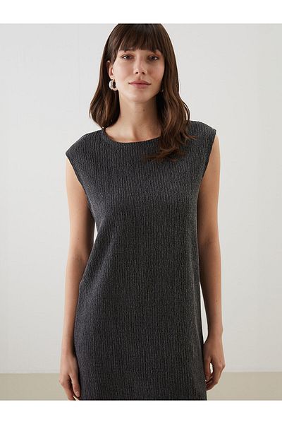 LC Waikiki Crew Neck Textured Women's Dress