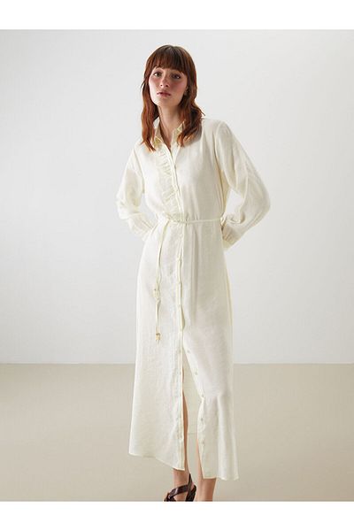 LC Waikiki Modal Blend Ruffle Shirt Dress