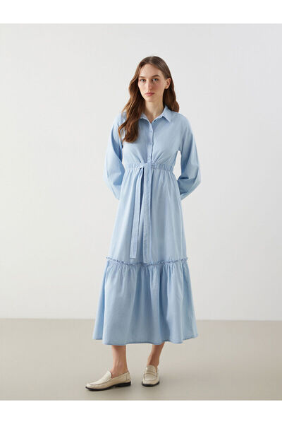 LC Waikiki فستان جينز نسائي بياقة قميص للموسم الجديد - S5H766Z8