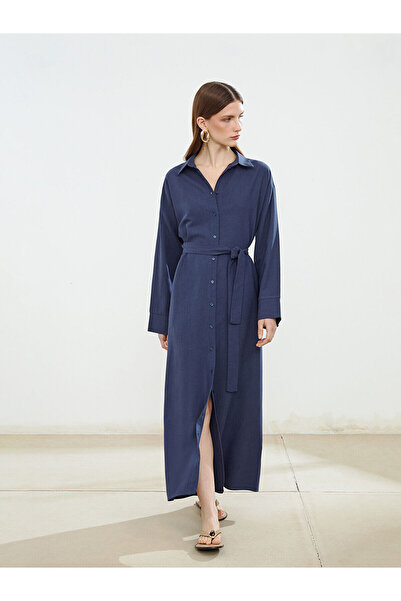 LC Waikiki Trendlucky Women's Linen Blend Shirt Dress with a Difference