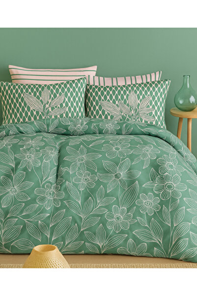 EVİN İÇİ طقم غطاء لحاف قطني مزدوج من مونيك جرين – 200x220 سم