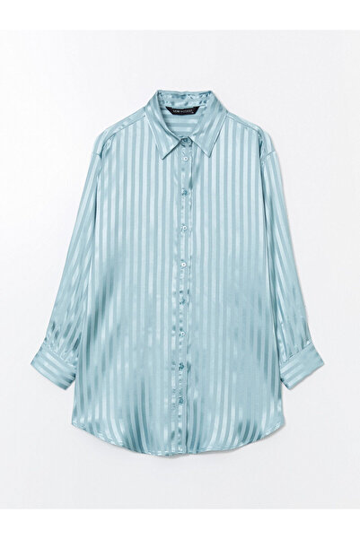 LC Waikiki Cămașă de damă din satin supradimensionat cu dungi de sezon nou - ...