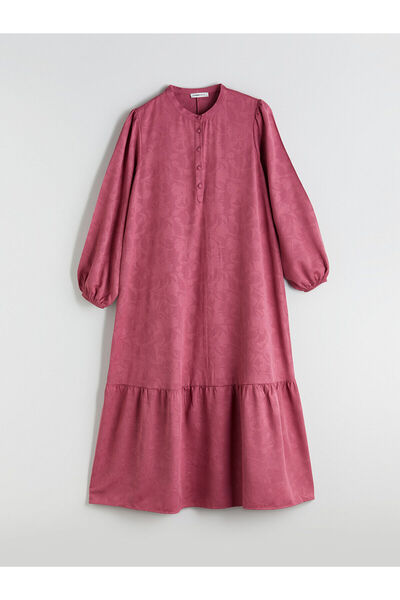 LC Waikiki Crew Neck Floral Pleated Dress
