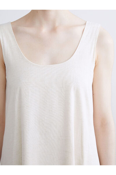 LC Waikiki Φόρεμα Vizyon New Season με λαιμόκοψη σε γραμμή Α από λινό μείγμα