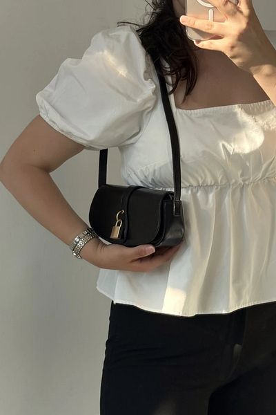 LEONAS Covered Baguette Bag with Lock Accessories Solea Black
