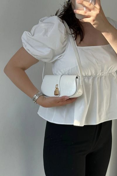 LEONAS Geanta pentru bagheta cu capac cu accesorii de blocare Solea White