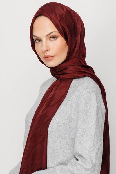 VALORSCARF Valorscarfs Snowshoe Pattern Deep Wine Shawl